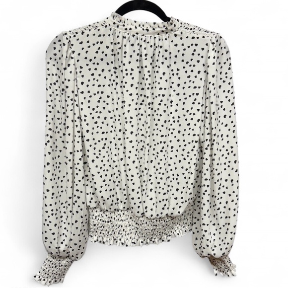Rachel Zoe White and Black Heart Print Blouse - Picture 7 of 7